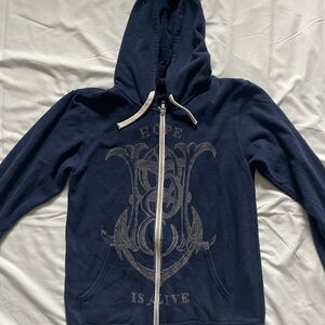 Navy blue Hope is Alive zip-up hoodie